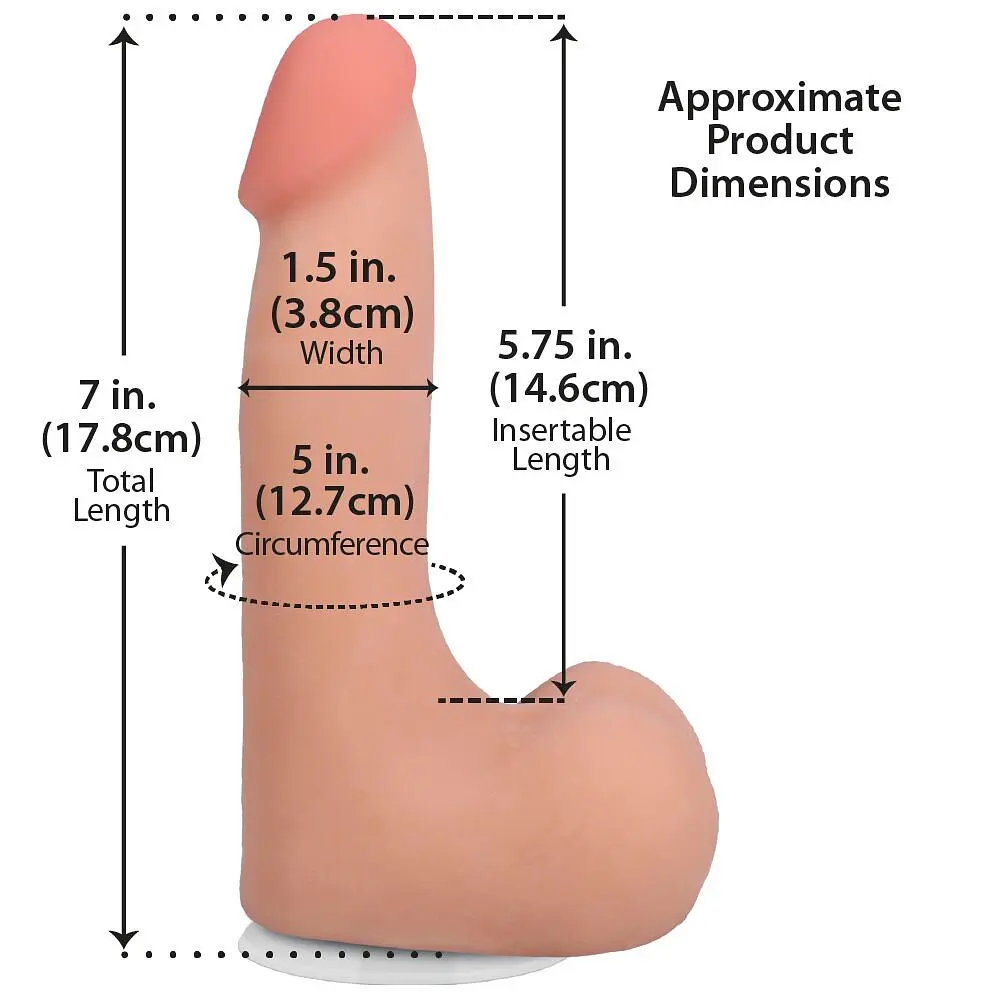 Фалоімітатор Doc Johnson The Realistic Cock ULTRASKYN 7 Inch with Balls - фото 5