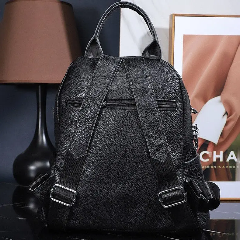 Рюкзак жіночий чорний шкіряний з ременем 35538 Tiding Bag - фото 10