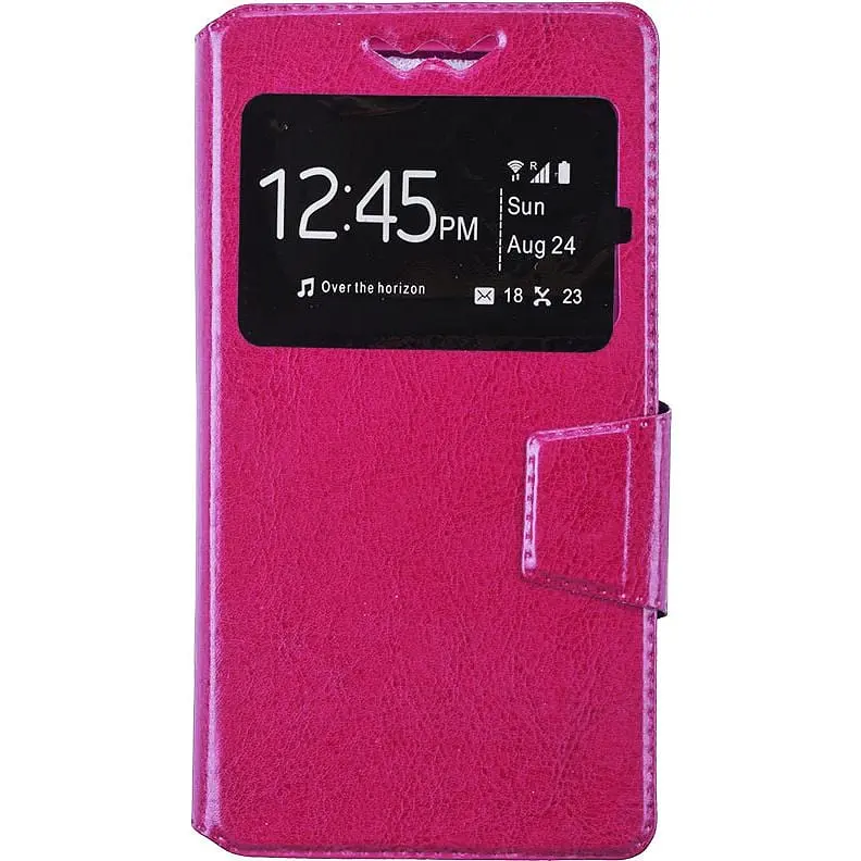 Чохол-книжка Toto Book Silicone Slide Universal Cover With Window 4.5"-4.8" Red - фото 2