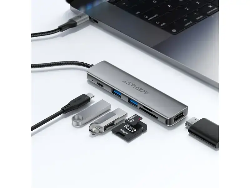USB-хаб Acefast J18 6-in-1 HUB Metal Gray (6974316285939) - фото 3