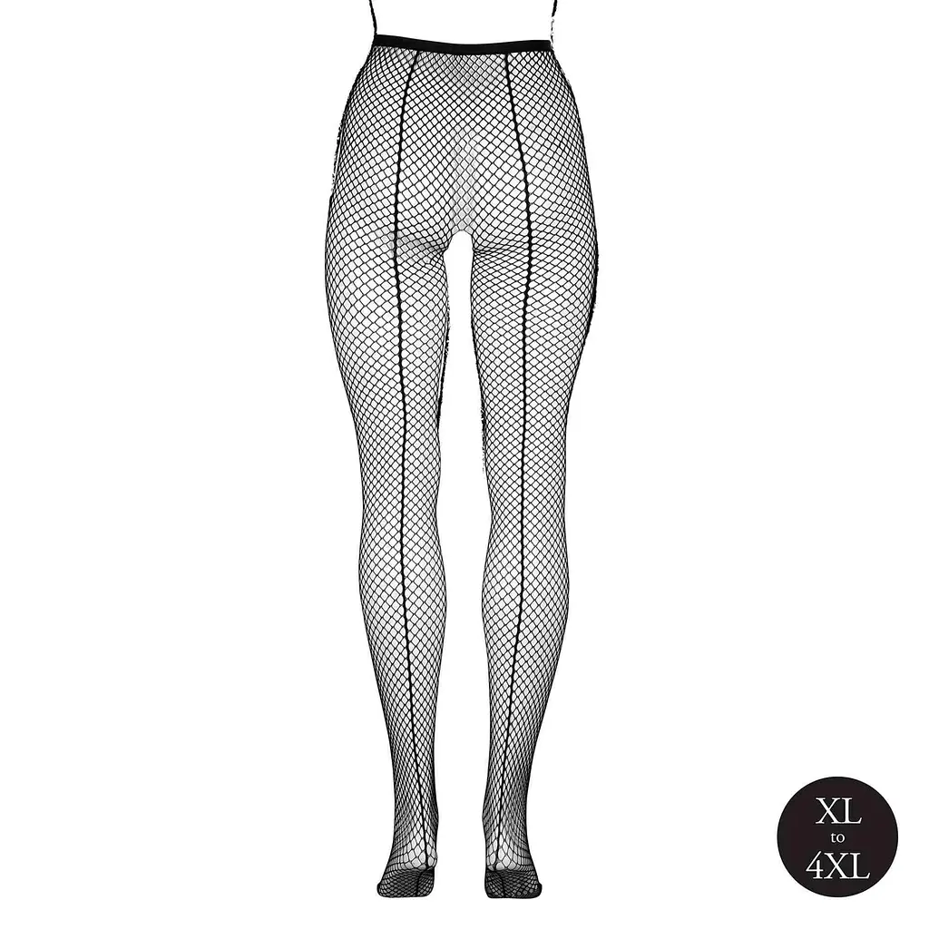 Колготки Le Désir with small fishnet structure, XL-4XL (чорний) - фото 6
