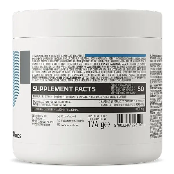 Амінокислота OstroVit Arginine 1000, 150 капсул - фото 2
