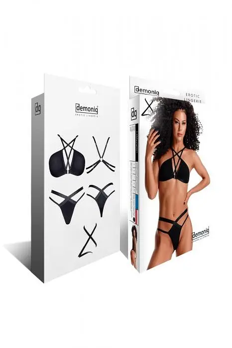 Комплект білизни Demoniq LadyX Casilda XXL чорний - фото 8