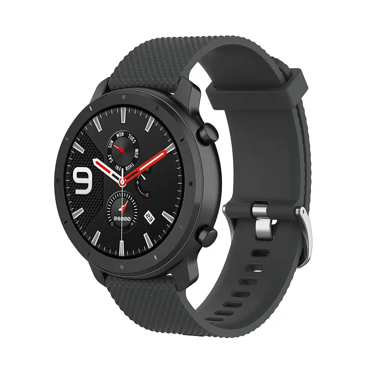 Ремінець силіконовий 20 мм для Samsung Galaxy Watch 42/3 41 мм/Active/Active 2 BeWatch GT Темно-сірий (1011444) - фото 3