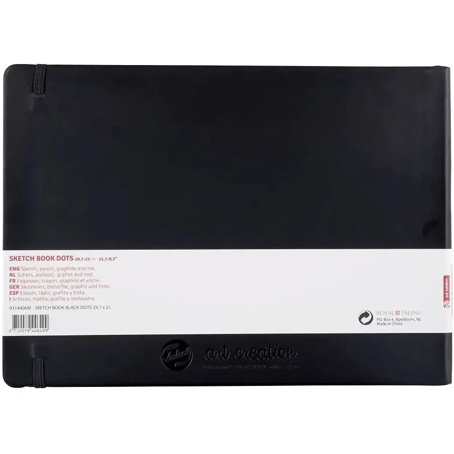 Блокнот для графики и каллиграфии Royal Talens Art Creation Dots в точку 30х21см 80г/м2 80л черный - фото 2