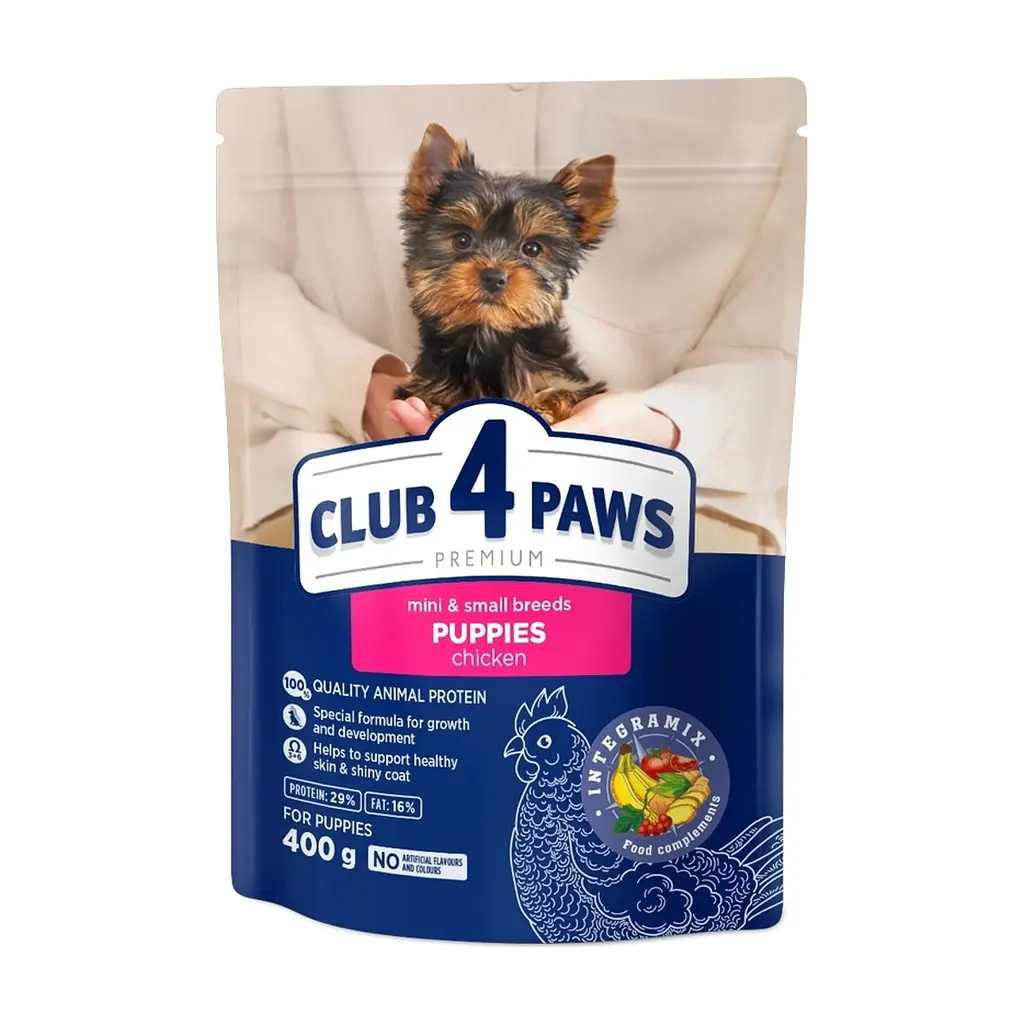 Сухий корм для собак Club 4 Paws Puppies Mini & Small Breeds Chicken 14 кг (4820269145733)