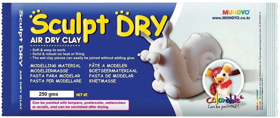 Маса для моделювання біла самозастигаюча 250 г "Sculpt Dry" MUNGYO (8804819065524)
