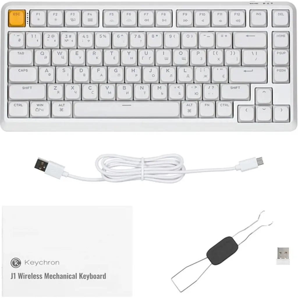 Клавіатура Keychron J1 82 Key K Pro Red Switch RGB White (J1-Q1-UA) [159745] - фото 8