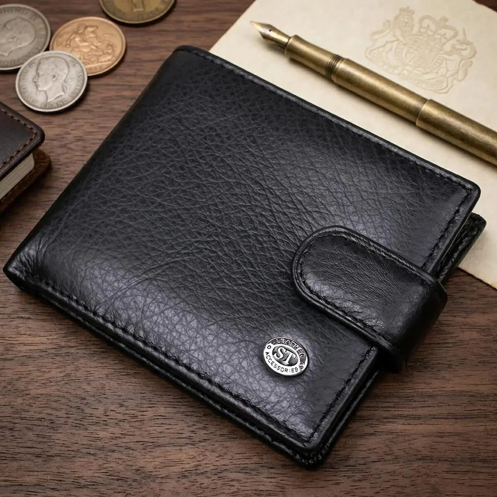 Шкіряний чоловічий купюрник ST Leather 18308 (ST104) чорний - фото 11
