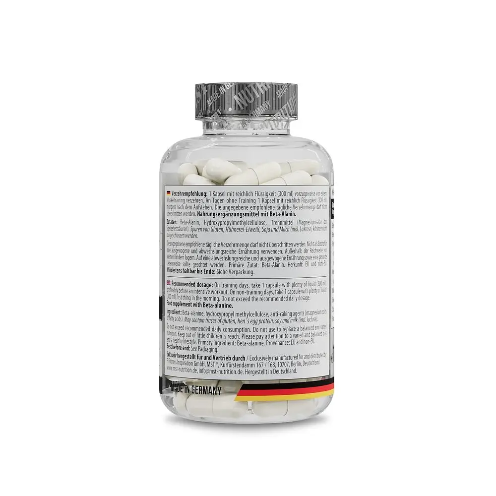 Бета-аланін MST Nutrition Beta-Alanine, 120 капсул для підтримки  м'язів - фото 3