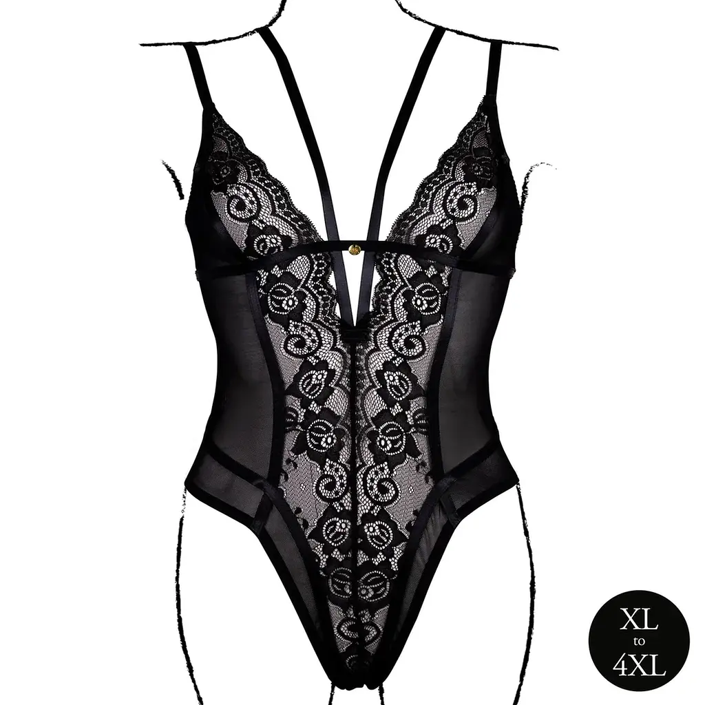 Еротичний боді Bodysuit with Adjustable Sliders Plus Size Le Desir Amour 36-AMR006BLKOSX 101748 - фото 3