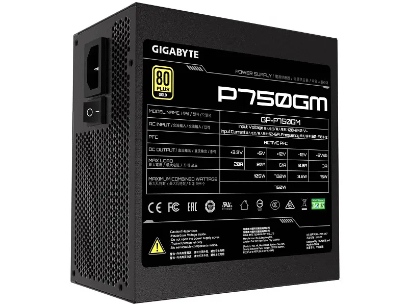 Блок питания Gigabyte 750W (GP-P750GM) - фото 3