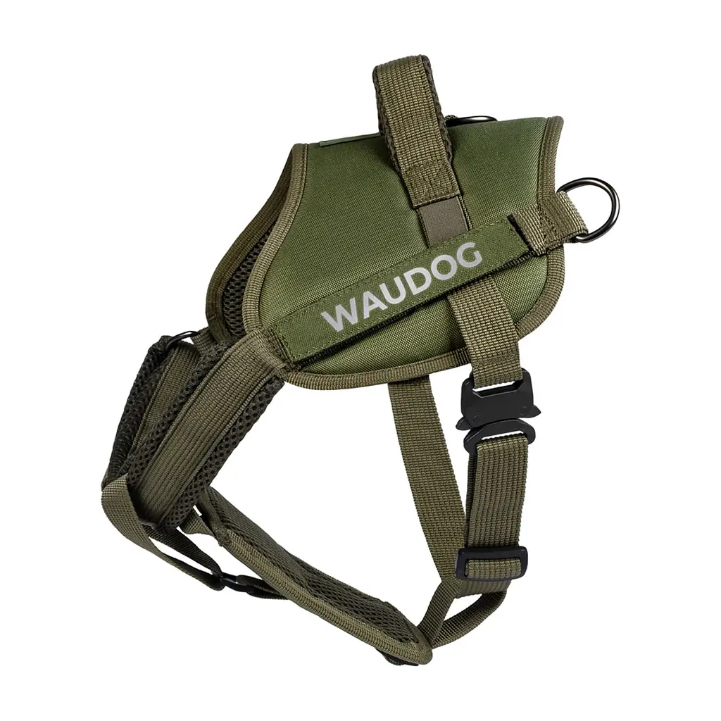 Шлея для собак WAUDOG PRO-2 світловідбивна, металевий фастекс XS хакі (688031) - фото 2