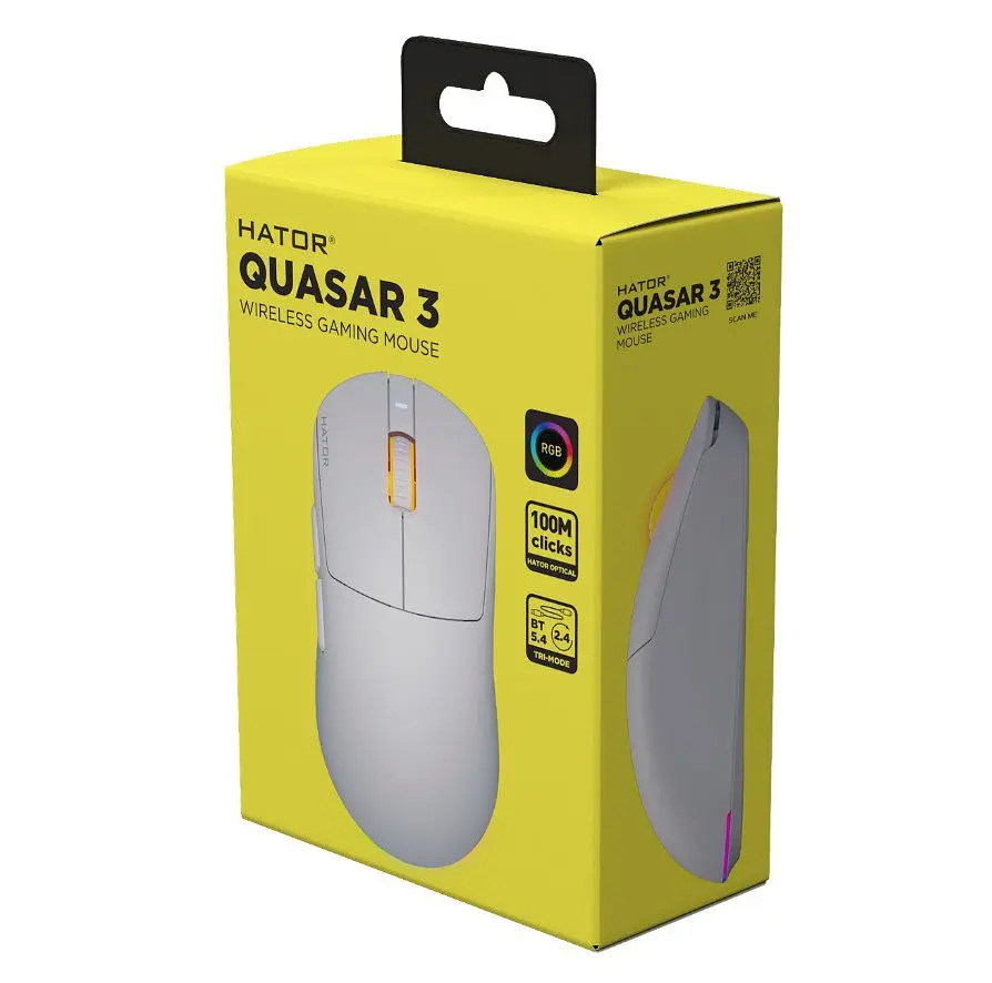 Игровая мышь HATOR HTM-731 Quasar3 Wireless ESports Gaming 12000dpi 35G White - фото 6
