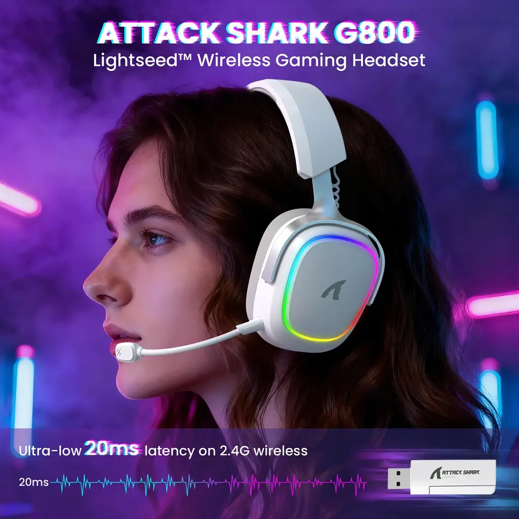 Навушники ATTACK SHARK G800 White - фото 4