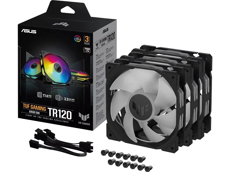 Вентилятор Asus TUF Gaming TR120 FAN ARGB Black 3-Pack (90DA0090-B09020) - фото 6