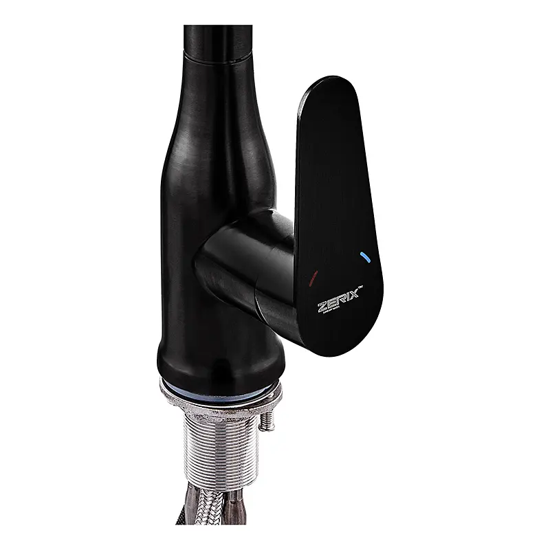 Смеситель для кухни с выдвижным изливом Zerix PUL-014 Black ZX5035 Черный матовый - фото 3