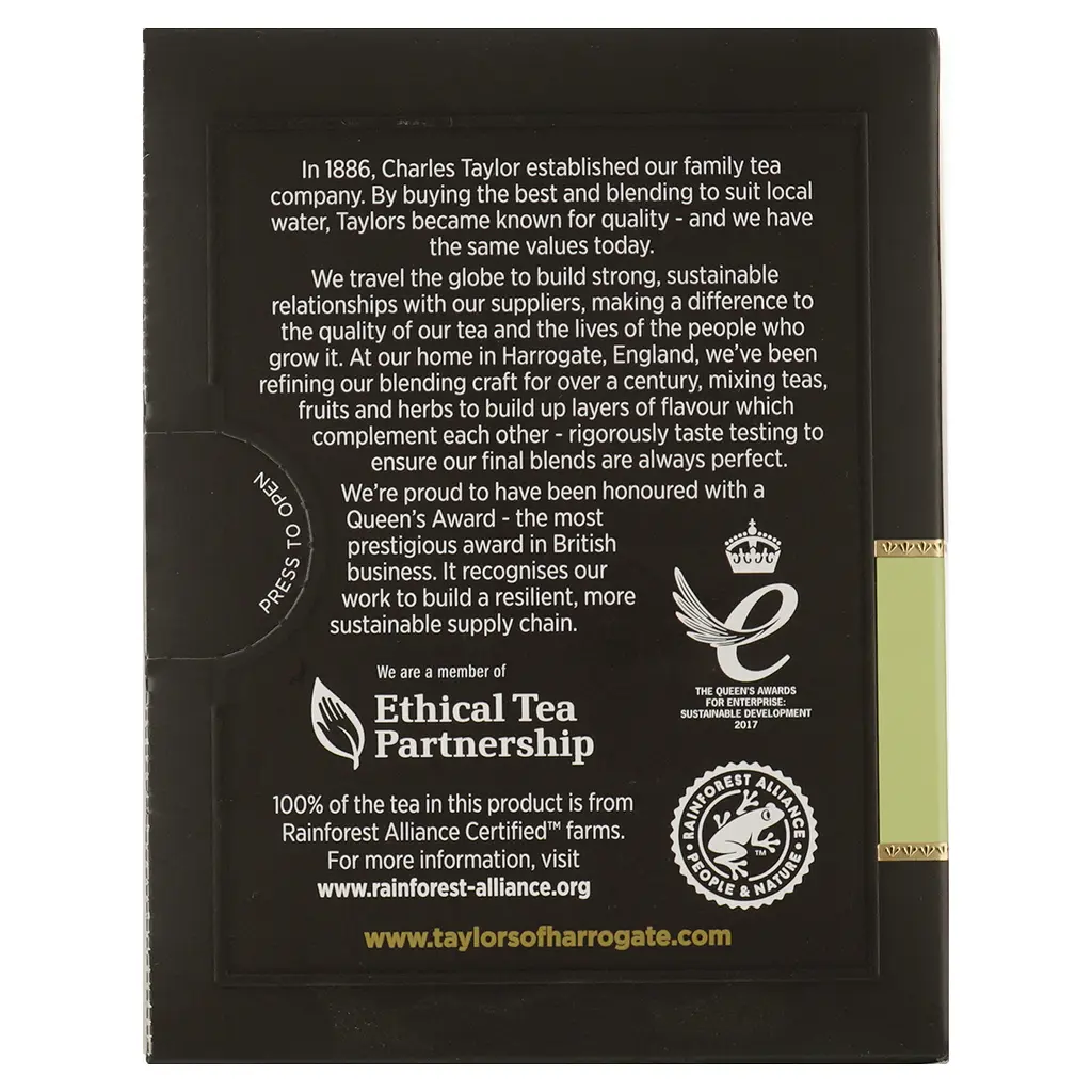 Чай зелений Taylors of Harrogate 30 г (20 шт. х 1.5 г) - фото 3