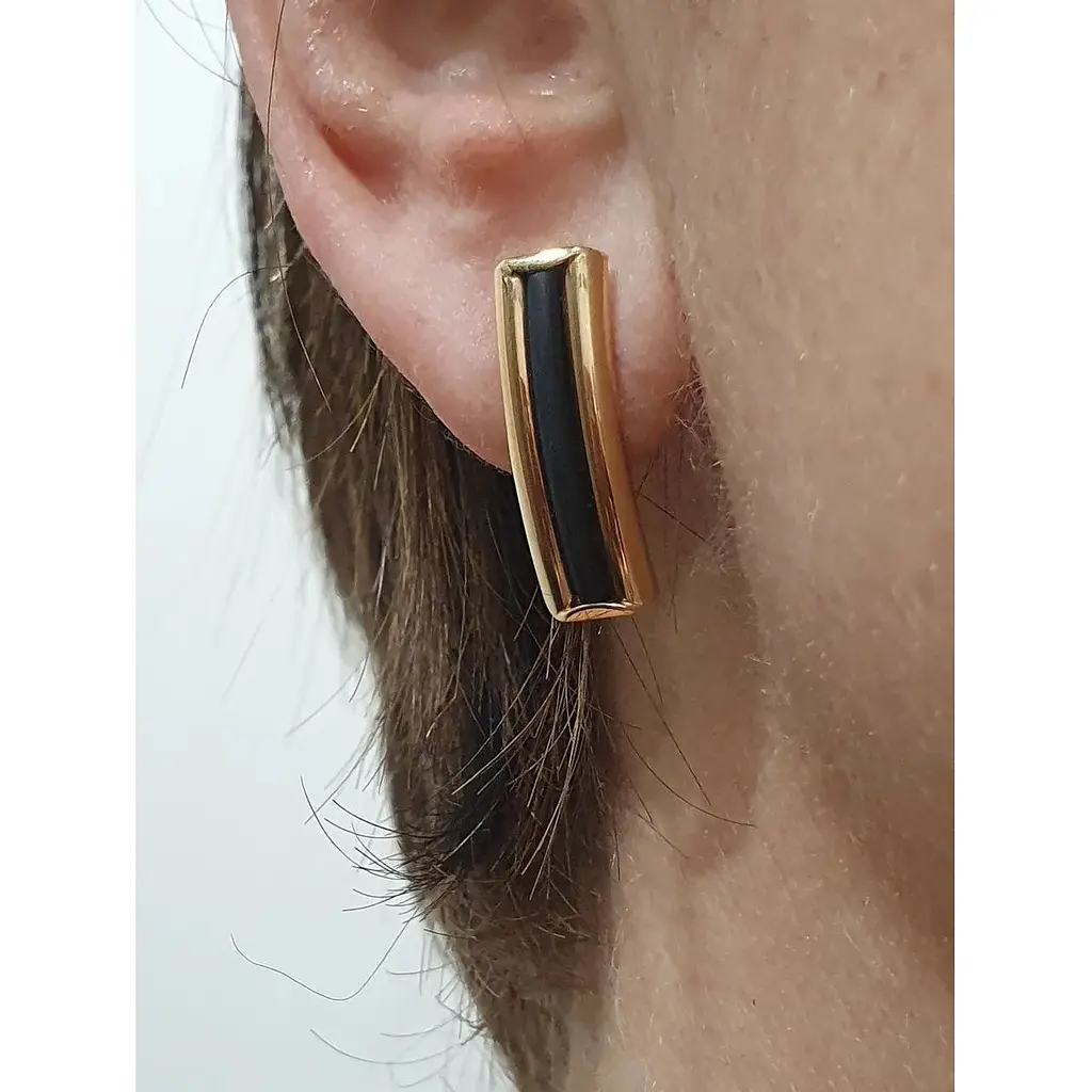 Золоті сережки Tango з каучуком. 930022 - фото 2