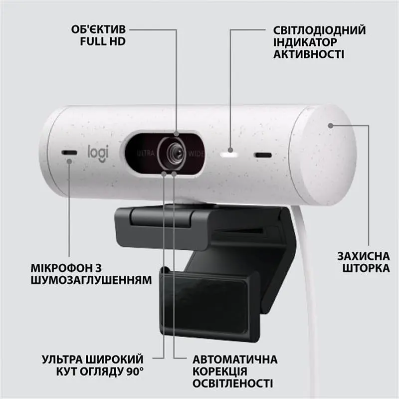 Веб-камера Logitech Brio 500 White (960-001428) - фото 6