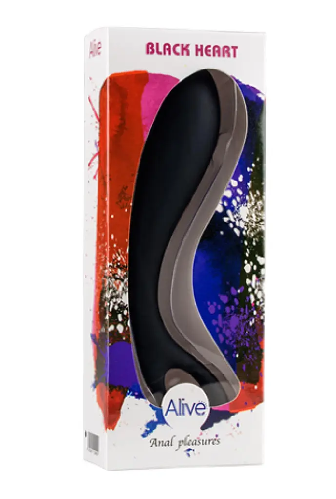 Анальный стимулятор Alive Black Heart 16 см (черный) - фото 3