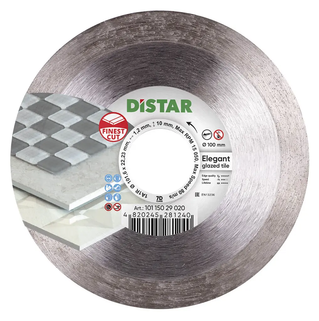 Алмазний диск по кераміці Distar Elegant 1A1R 100х1.2х22.23 мм