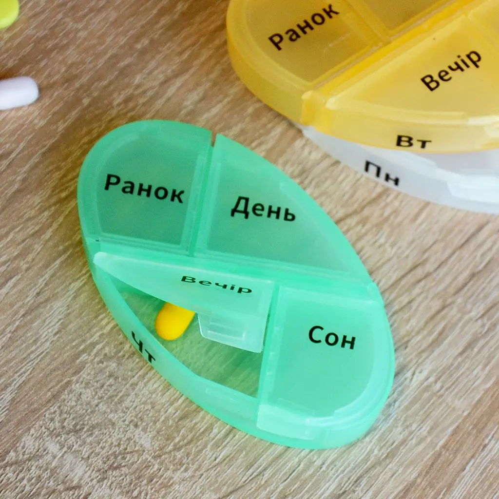 Органайзер для таблеток MBM My Home PC-04, 7 днів 12х9.6х6 см зелений (PC-04 GREEN) - фото 7