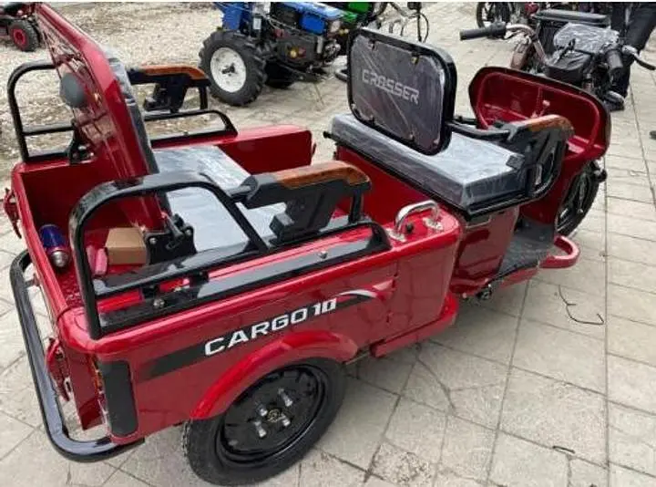 Электроскутер Грузопассажирский Crosser CARGO 10 трехколесный (1500W 60V, 32Ah) Красный - фото 9