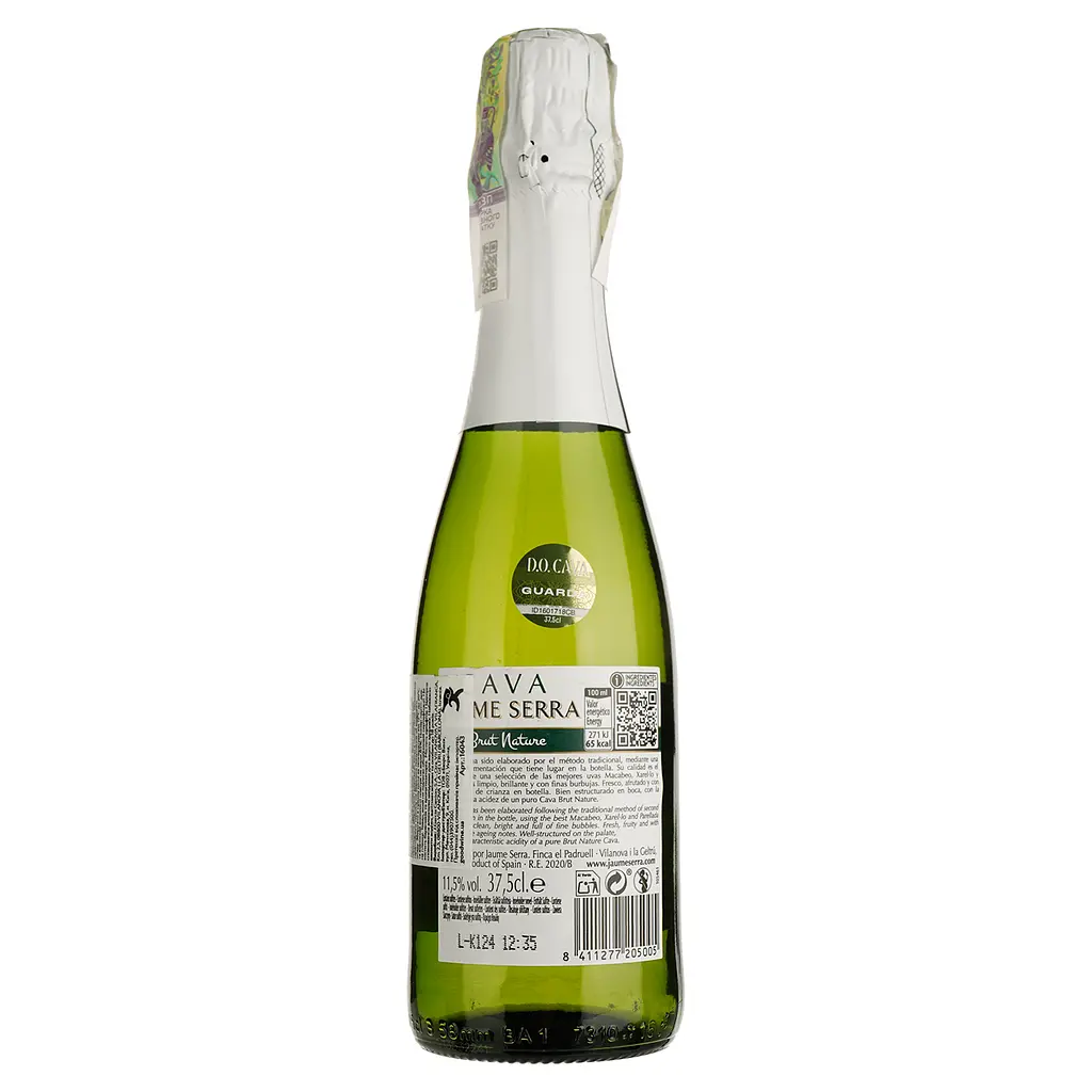 Вино игристое Jaume Serra Cava Brut Nature, белое, брют, 11,5%, 0,375 л (16043) - фото 2
