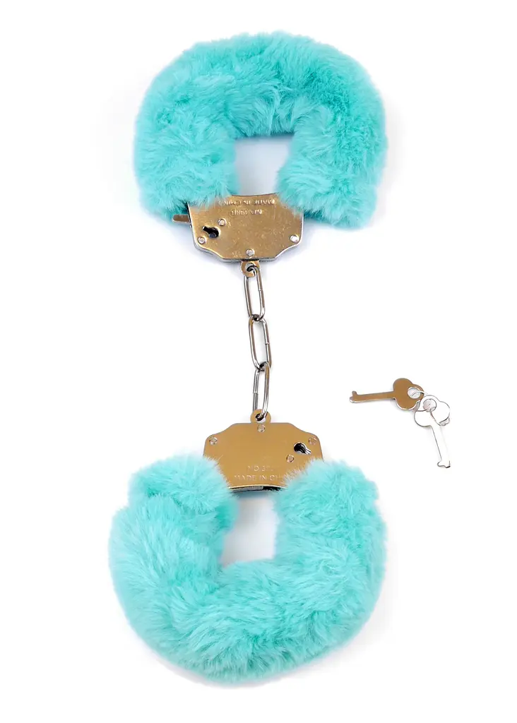 Наручники з хутром Fetish B Series Furry Cuffs, блакитні - фото 6