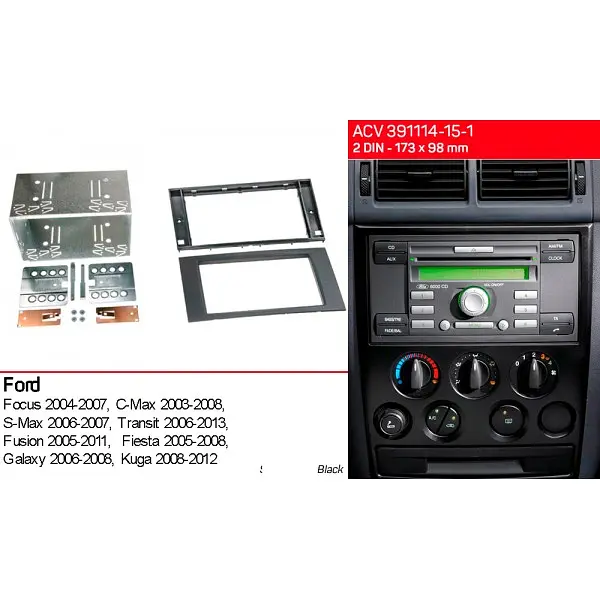 Переходная рамка Ford Transit, Focus, C-Max, S-Max, Fusion, Fiesta, Galaxy, Kuga ACV 391114-15-1 - фото 2