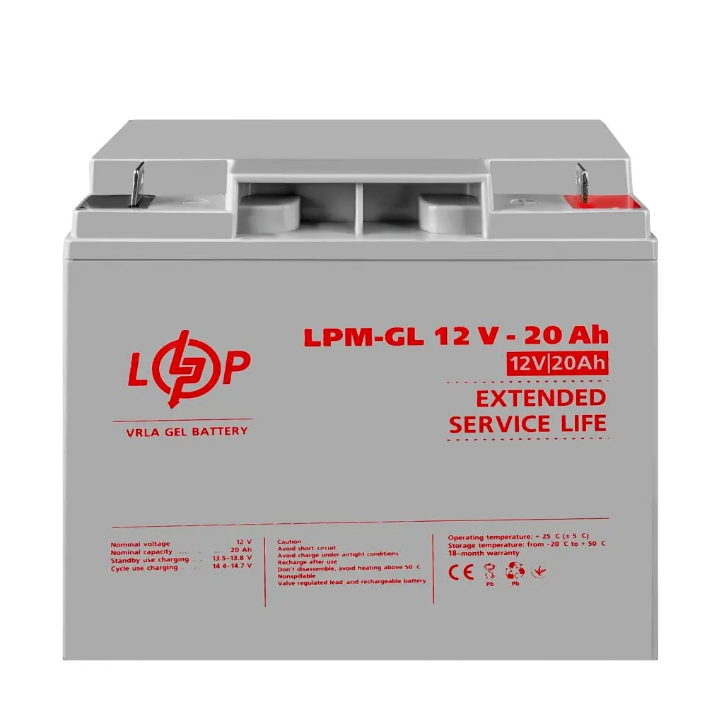 Акумуляторна батарея LogicPower 12V 20AH (LPM-GL 12 - 20 AH) GEL - фото 2