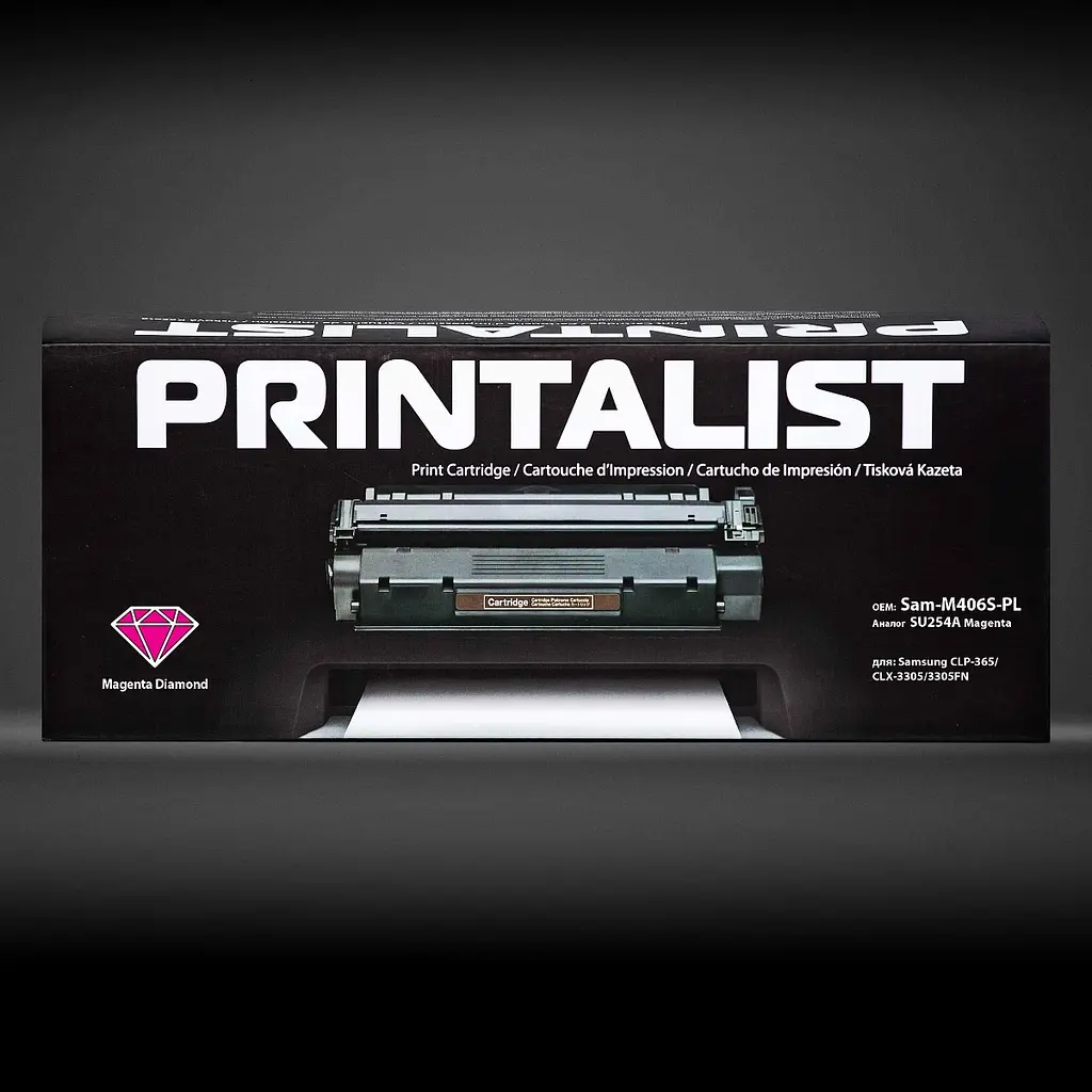 Картридж тон. PRINTALIST для Samsung CLP-365/CLX-3305/3305FN аналог SU254A Magenta ( 1000 ст.) (Sam-M406S-PL) - фото 2