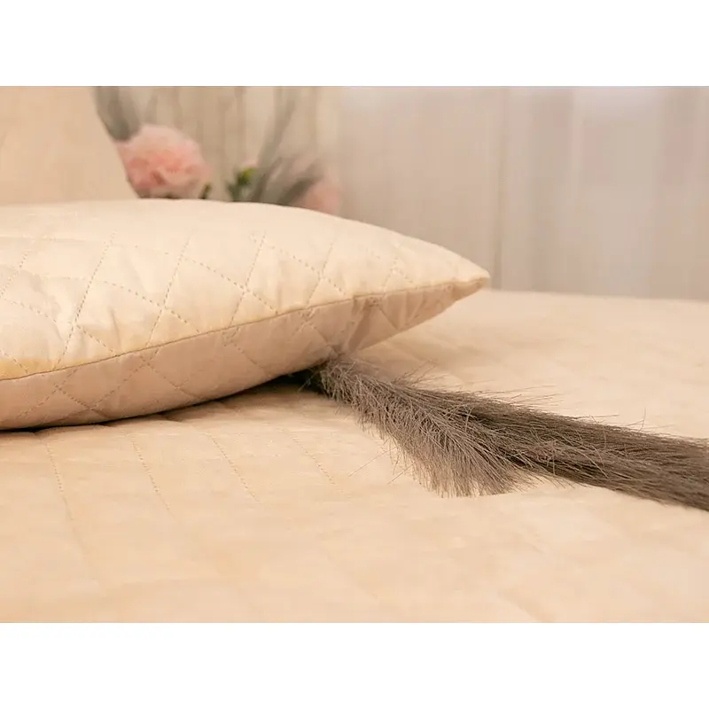 Двостороння декоративна подушка Руно Velour Beige ромб 40х40 см бежева - фото 5