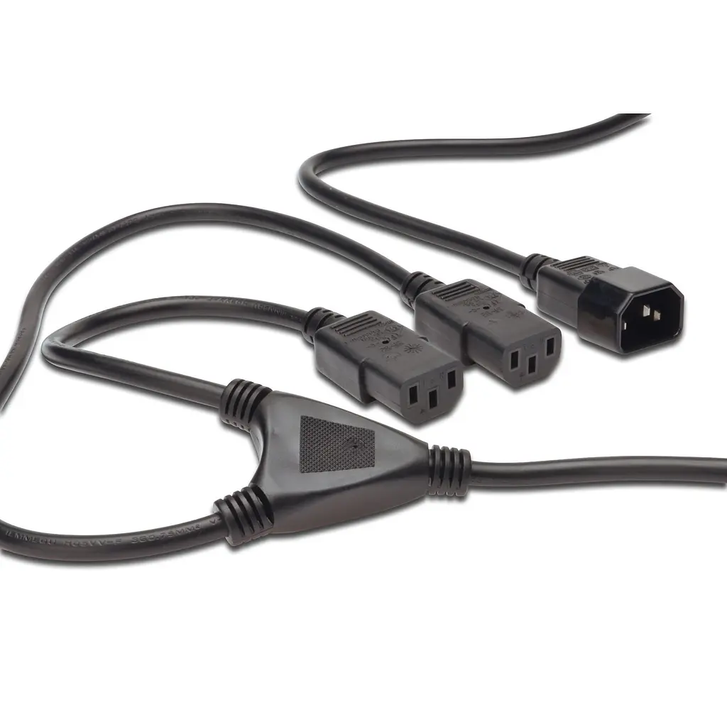 Кабель питания Digitus C14 > 2xC13, 1.7м, черный teh0013667 - фото 2