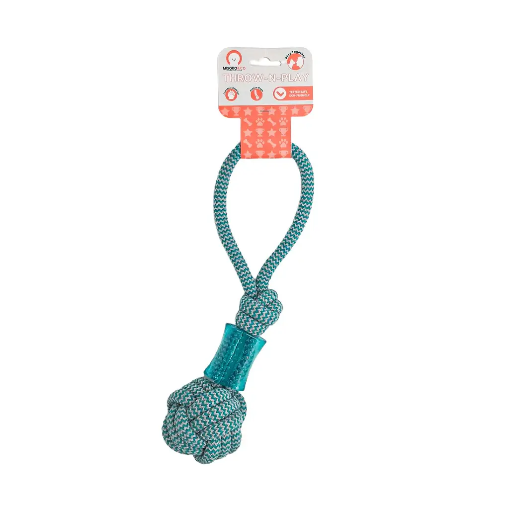 Игрушка для собак Misoko&Co Жевательна веревка light blue 38 cm - фото 2