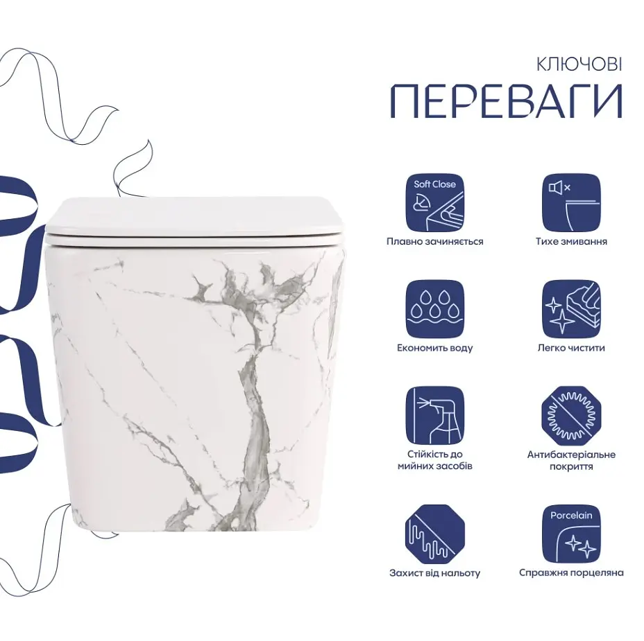 Унітаз підвісний Qtap Tern Ultra Quiet, з сидінням Slim Duroplast/ Soft-close/ Quick relase QT17332303ASMR - фото 2