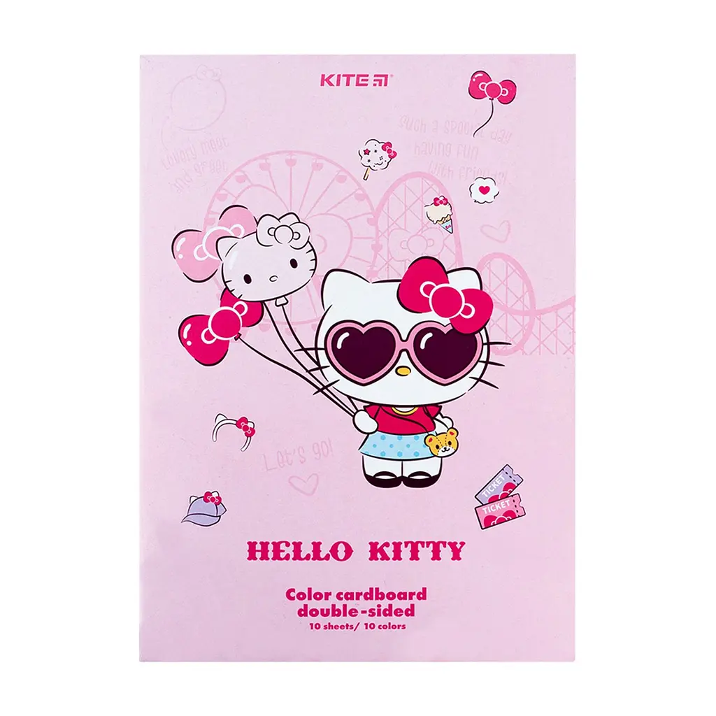 Кольоровий картон Kite А4 двосторонній Hello Kitty 10 аркушів (HK24-255)