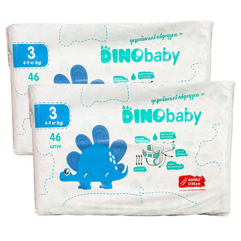 Підгузки Dino Baby 3 (4-9 кг), 92 шт