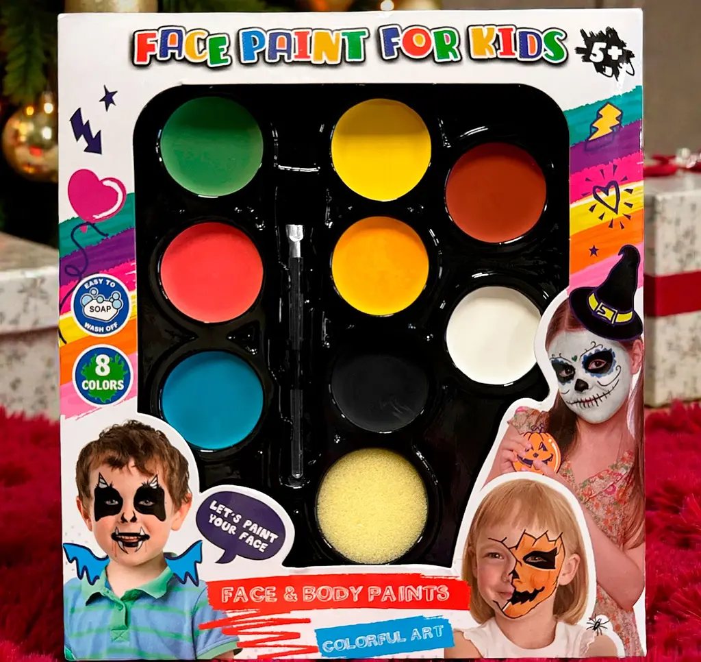Аквагрим набір 8 кольорів Face Paint For Kids – дитячий боді-арт для творчості та святкових образів - фото 5