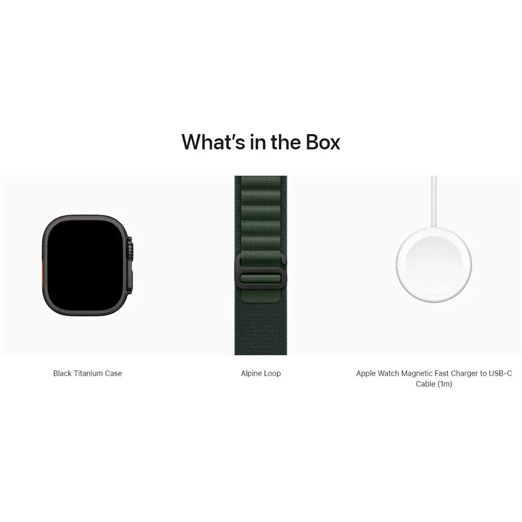 Смарт-годинник Apple Watch Ultra 2 49mm Black Titanium Case with Dark Green Alpine Loop Small (MX4Q3) [114890] - фото 4