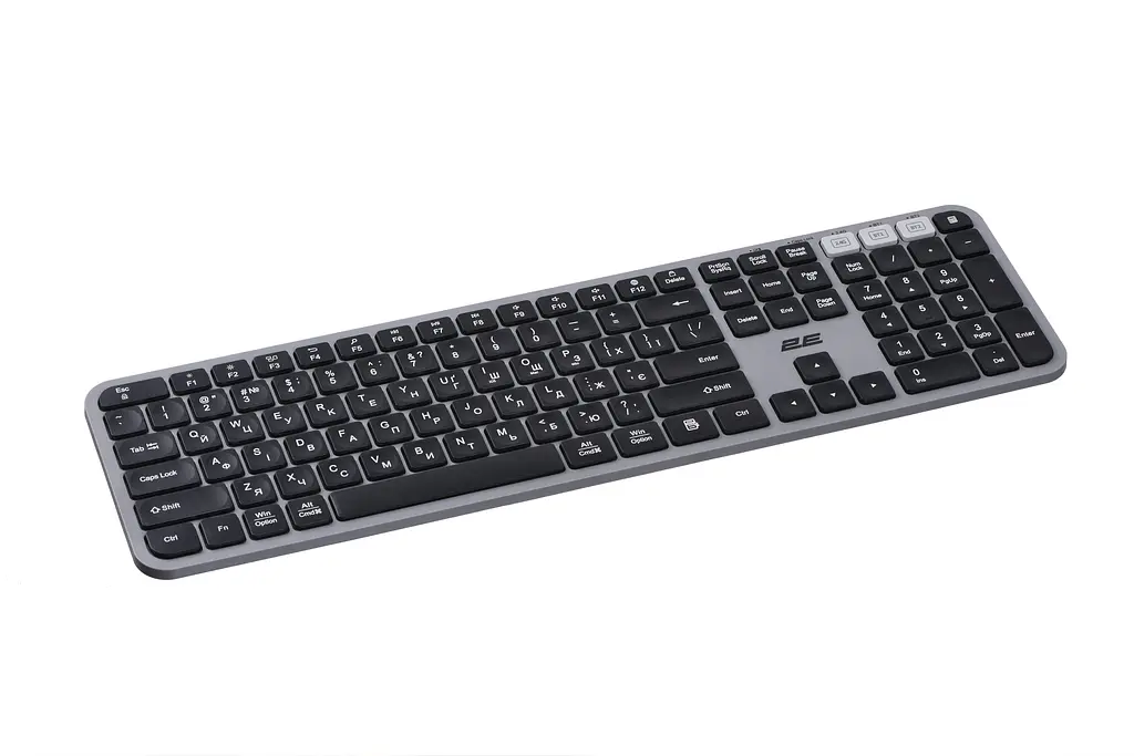 Клавіатура мембранна KS240 110key, WL/BT, EN/UK, сіро-чорний 2E teh0013890 - фото 7
