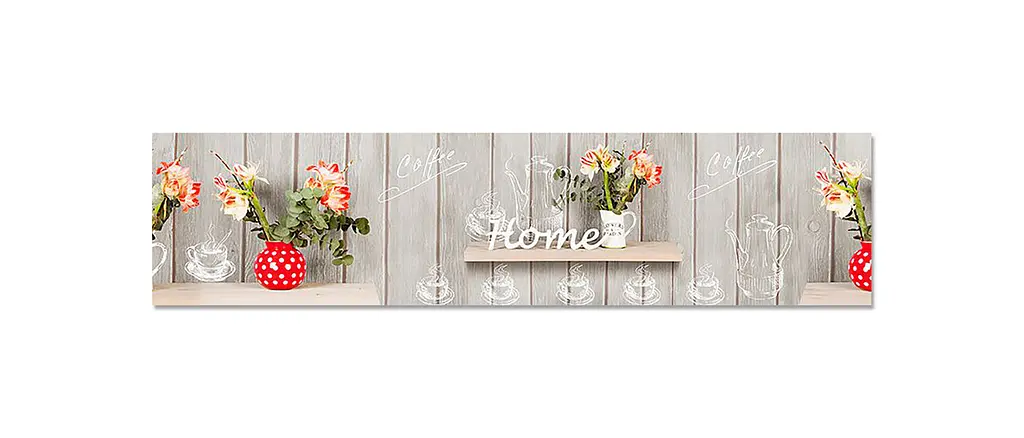 Кухонний фартух Happy Pocket Home вінілова наклейка ПВХ дошки квіти затишок Текстура Сірий 60х200 см Z180894 - фото 7