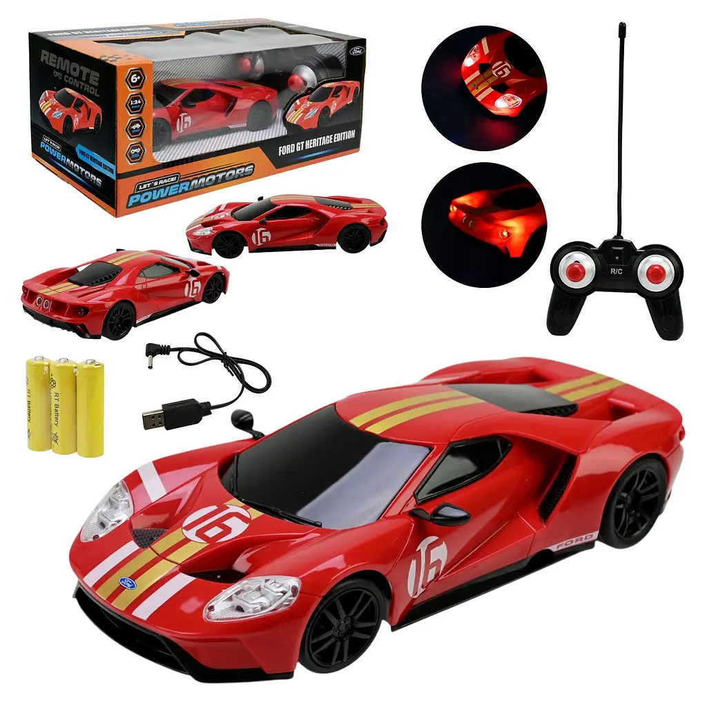 Радіокерована модель автомобіля Ford GT Heritage Edition червоний із золотими смугами (PM2413)