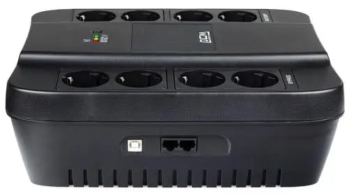 Джерело безперебійного живлення PowerCom SPD-850U Schuko Black, 850 ВА, 510 Вт, лінійно-інтерактивний, AVR, 4+4 розетки (Schuko) - фото 4
