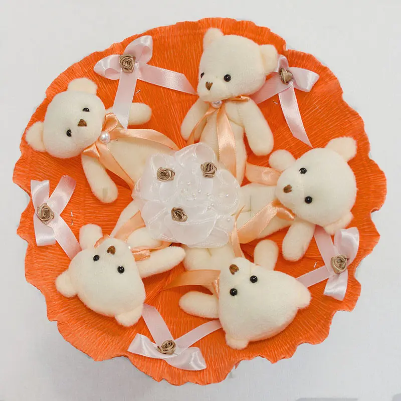 Букет из игрушек Мишки оранжевый 5345IT с 5ю игрушками. - фото 2