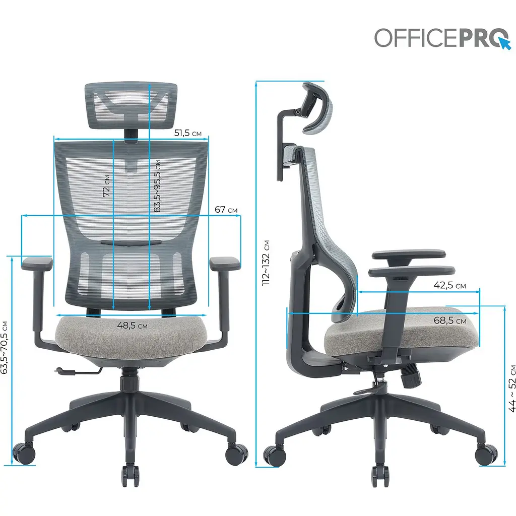 Офісне крісло OfficePro Elegant OC600-B-DG-DG Black/Dark Gray [148650] - фото 11