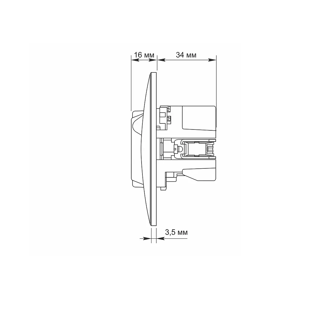 Розетка одинарна із заземленням з USB+USB-C чорний графіт VIDEX BINERA VIDEX (27865-000) - фото 6