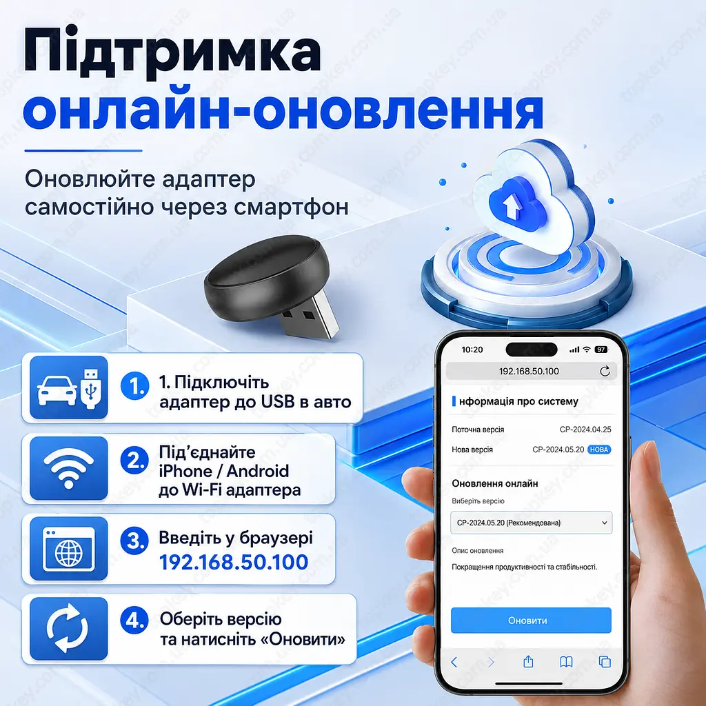 Carlinkit Mini Ultra 3 2AIR Бездротовий адаптер CarPlay Android Auto флешка карплей адаптер андроид авто адаптер карлинкит - фото 10