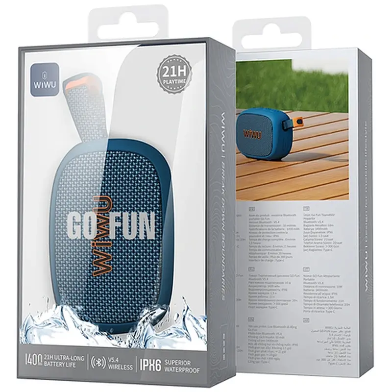 Bluetooth Колонка H1 Go Fun Blue Wiwu teh0029778 - фото 4